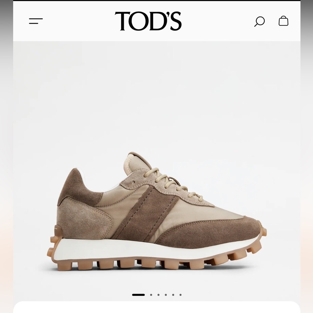 TOD'S 1T SNEAKERS IN SUEDE AND FABRIC - BROWN/BEIGE - size 8.5 - Picture 9 of 12